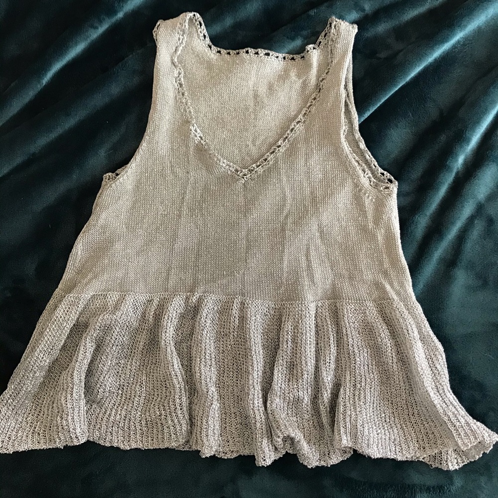 Topshop silver tank shirt